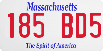 MA license plate 185BD5