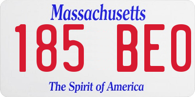 MA license plate 185BE0