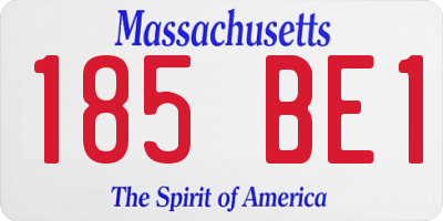 MA license plate 185BE1