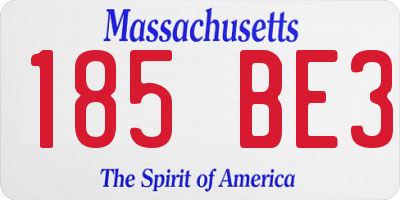 MA license plate 185BE3