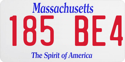 MA license plate 185BE4
