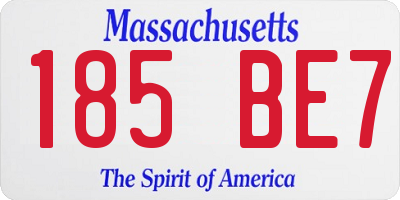 MA license plate 185BE7