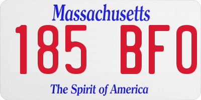 MA license plate 185BF0