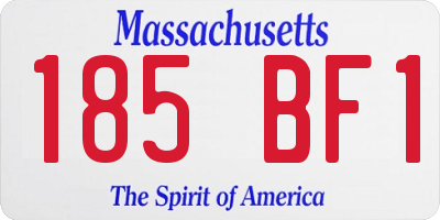 MA license plate 185BF1