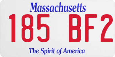 MA license plate 185BF2