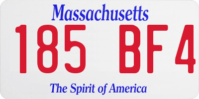 MA license plate 185BF4