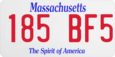 MA license plate 185BF5