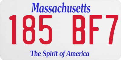 MA license plate 185BF7