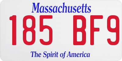 MA license plate 185BF9