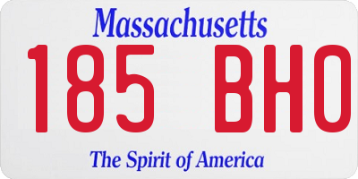 MA license plate 185BH0