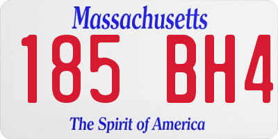 MA license plate 185BH4