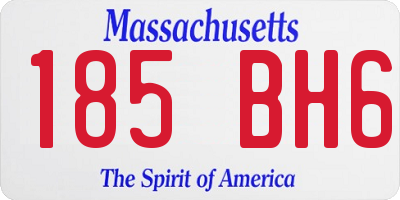 MA license plate 185BH6
