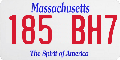 MA license plate 185BH7