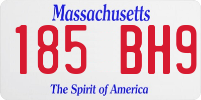 MA license plate 185BH9