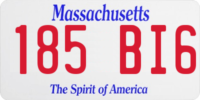 MA license plate 185BI6