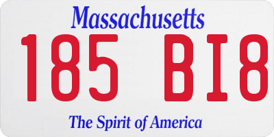 MA license plate 185BI8