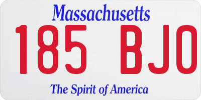 MA license plate 185BJ0