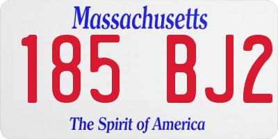 MA license plate 185BJ2