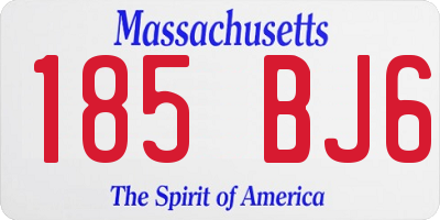 MA license plate 185BJ6