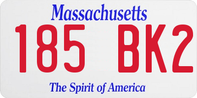 MA license plate 185BK2