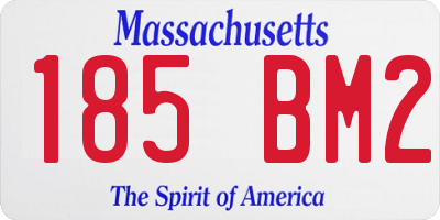 MA license plate 185BM2