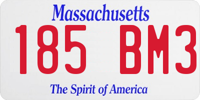 MA license plate 185BM3