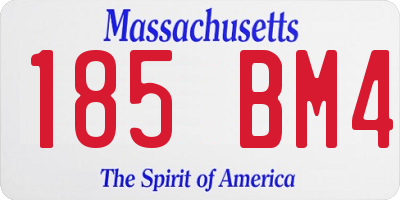 MA license plate 185BM4