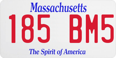 MA license plate 185BM5