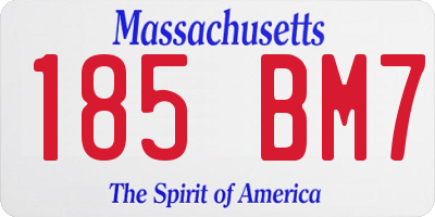 MA license plate 185BM7
