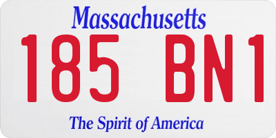 MA license plate 185BN1