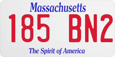 MA license plate 185BN2