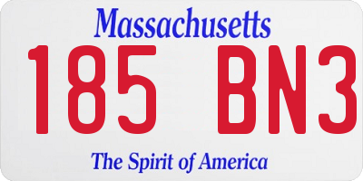 MA license plate 185BN3