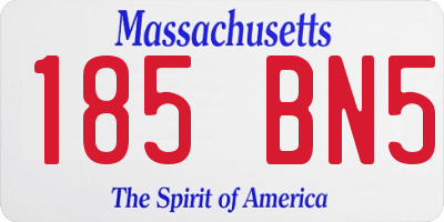 MA license plate 185BN5