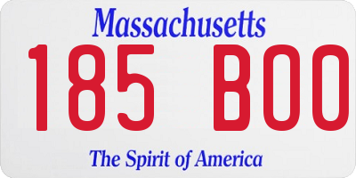MA license plate 185BO0
