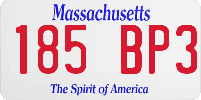 MA license plate 185BP3