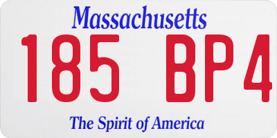 MA license plate 185BP4