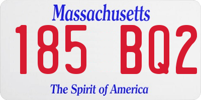 MA license plate 185BQ2