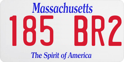 MA license plate 185BR2