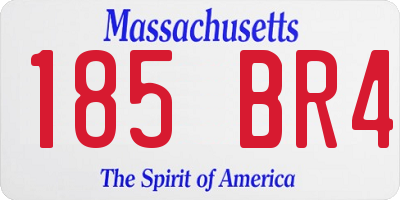 MA license plate 185BR4