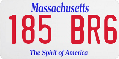MA license plate 185BR6