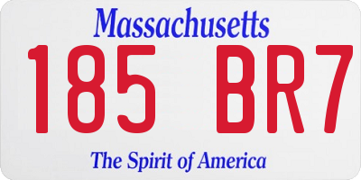 MA license plate 185BR7
