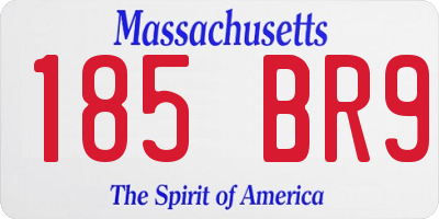 MA license plate 185BR9