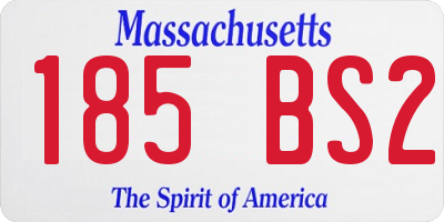MA license plate 185BS2