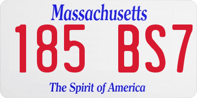 MA license plate 185BS7