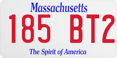 MA license plate 185BT2