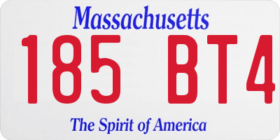 MA license plate 185BT4