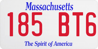 MA license plate 185BT6