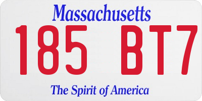 MA license plate 185BT7
