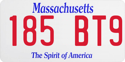 MA license plate 185BT9