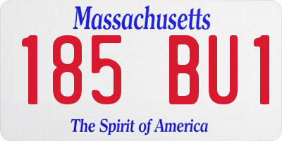 MA license plate 185BU1